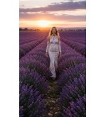 Robe longue beige brodée Tunisie – Élégance romantique