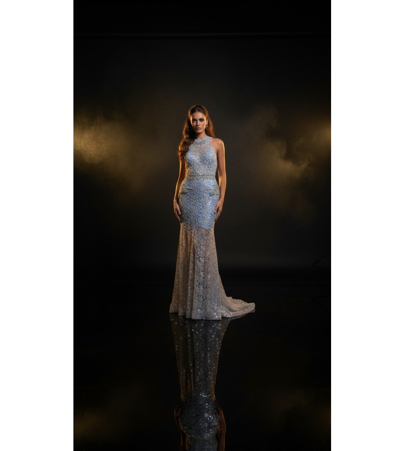 Robe longue brodée Tunisie – Élégance sophistiquée