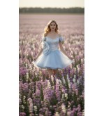 Robe courte brodée Tunisie – Élégance féerique