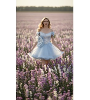 Robe courte brodée Tunisie – Élégance féerique