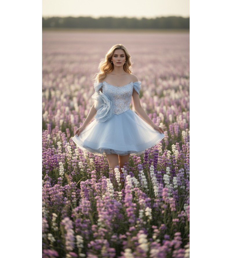 Robe courte brodée Tunisie – Élégance féerique