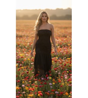 Robe longue bustier Tunisie – Élégance minimaliste