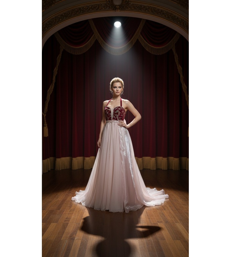 Robe longue de soirée Tunisie – Élégance théâtrale